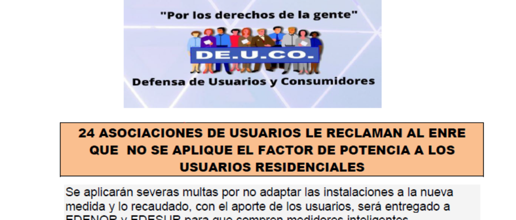 asociaciones reclamo enre